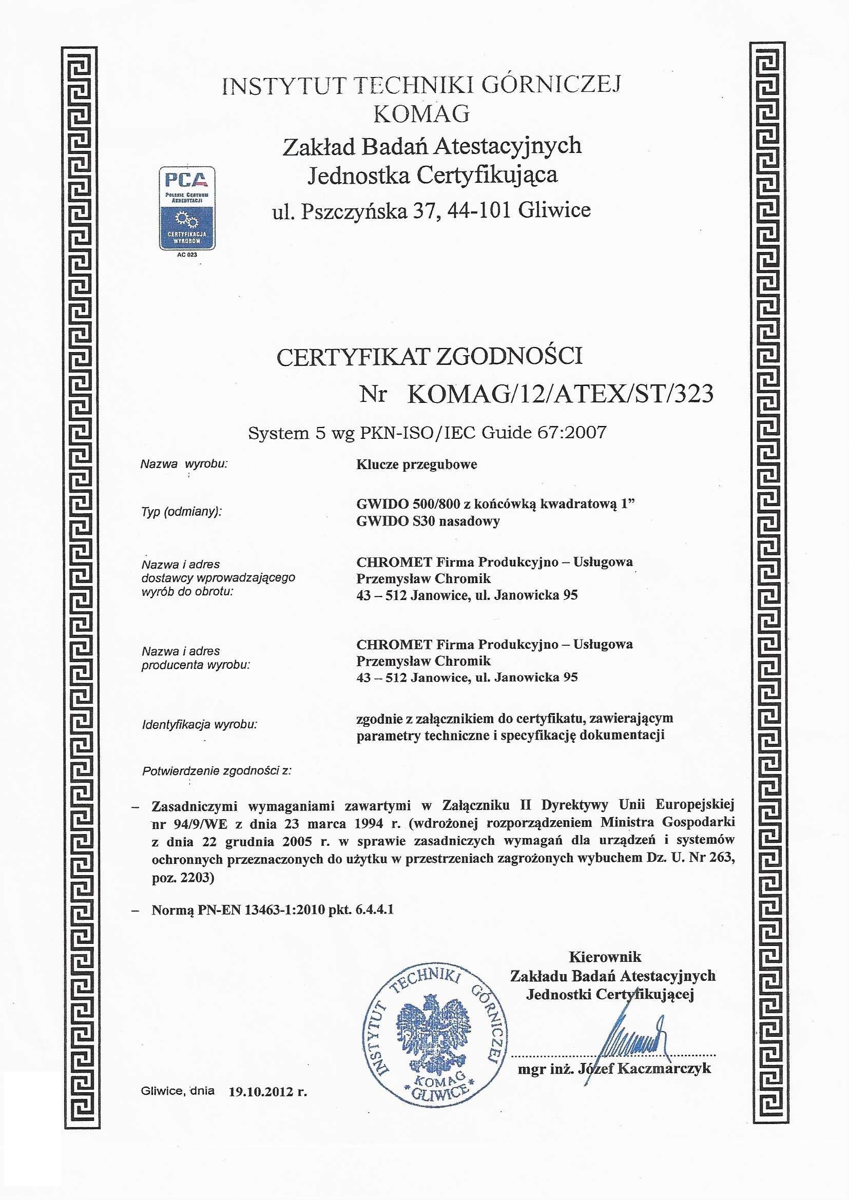 Certyfikat zgodności